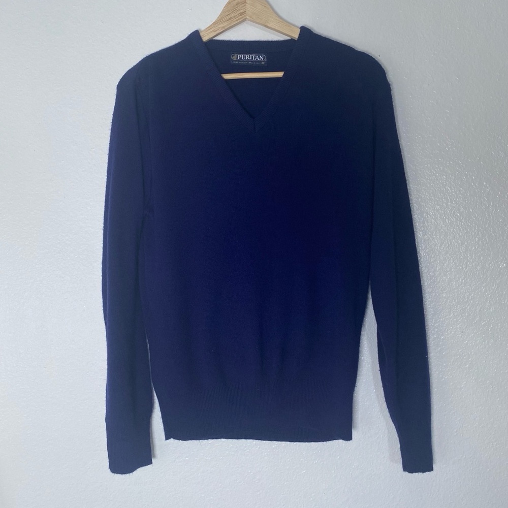 Puritan Men's Navy V-Neck Sweater